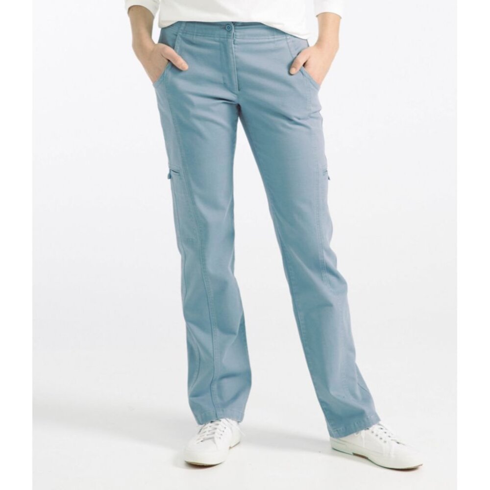 NWT LL Bean Womens Plus Size 20 20x29 Blue Classic Fit Comfort Cargo Pants NEW